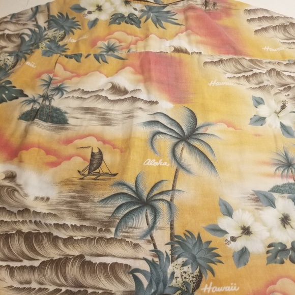 Kys Mens Hawaiian Shirt Made in USA W 27" L30 1/2" - Picture 7 of 8